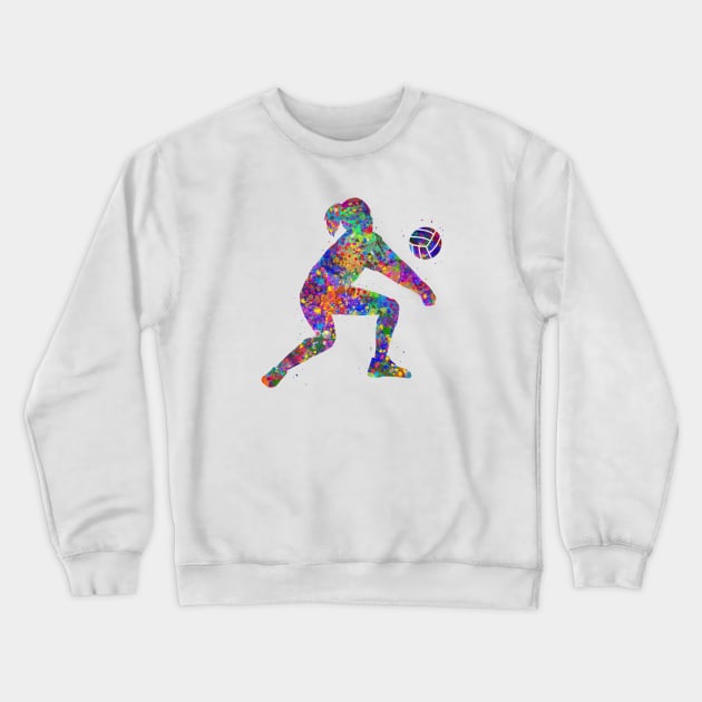 Volleyball girl Crewneck Sweatshirt by Yahya Art